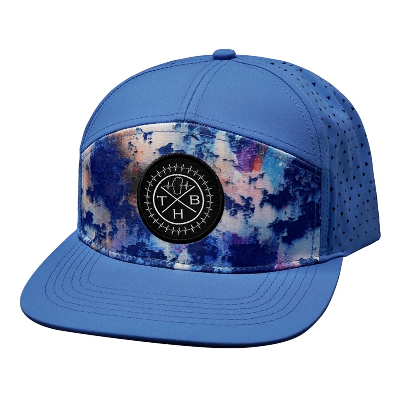 THB Hat – Flat Bill – Paint Splatter – Light Blue – Laser Mesh