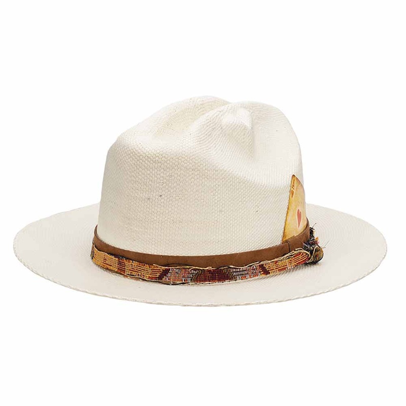 The Crispin Bangora Straw Heart Cowboy Hat – Biltmore Vintage Hats Ivory Medium  (57 cm)