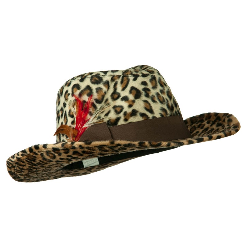 Two Tone Woman’s Cowboy Feather Hat Brown One Size