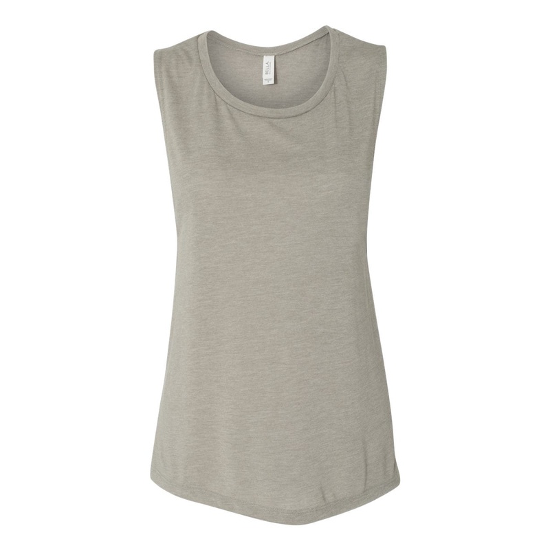 Bella + Canvas 8803 Women’s Flowy Scoop Muscle Tank – Heather Stone Heather Stone S