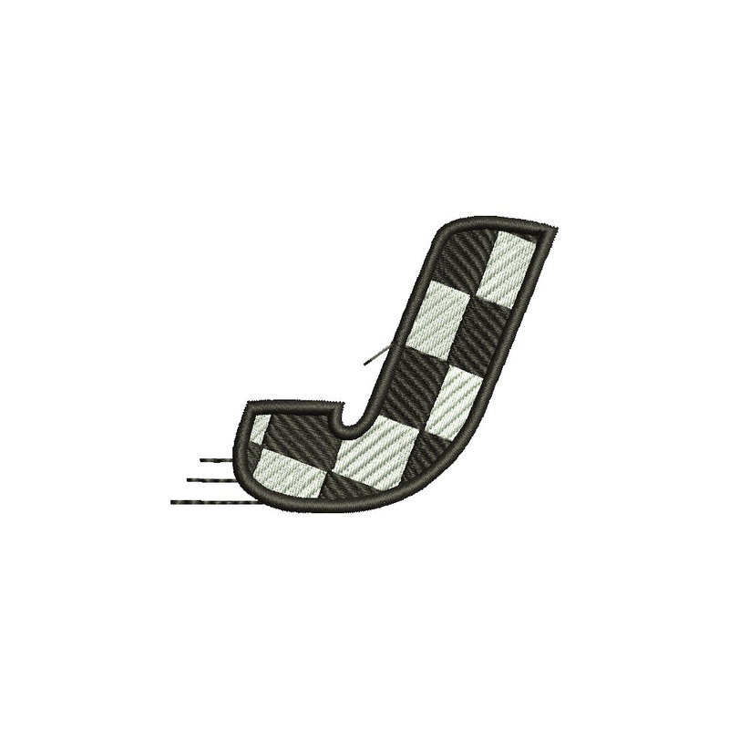 Checkered Flag Alphabet – J Default Title One Size