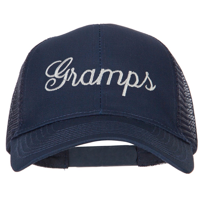 Gramps Embroidered Solid Cotton Mesh Pro Cap Navy One Size