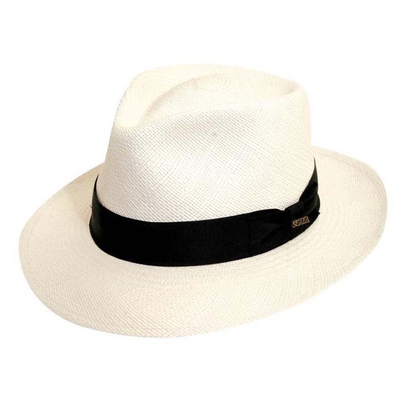 Highlands Handwoven Panama Fedora Hat – Scala Classico Mens Hats White Medium