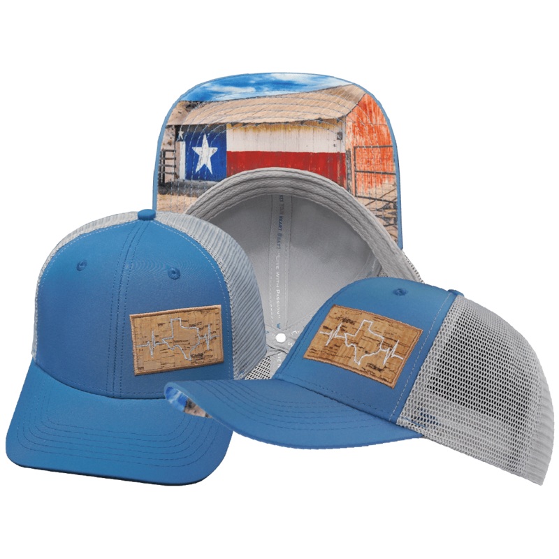 Texas Hat – Baseball Hat Fit – Light Blue / Gray – Trucker Mesh