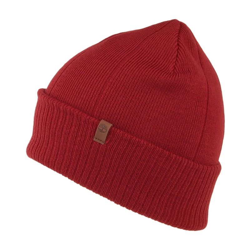 Timberland Hats Reversible Rib Beanie Hat – Wine 1-Size