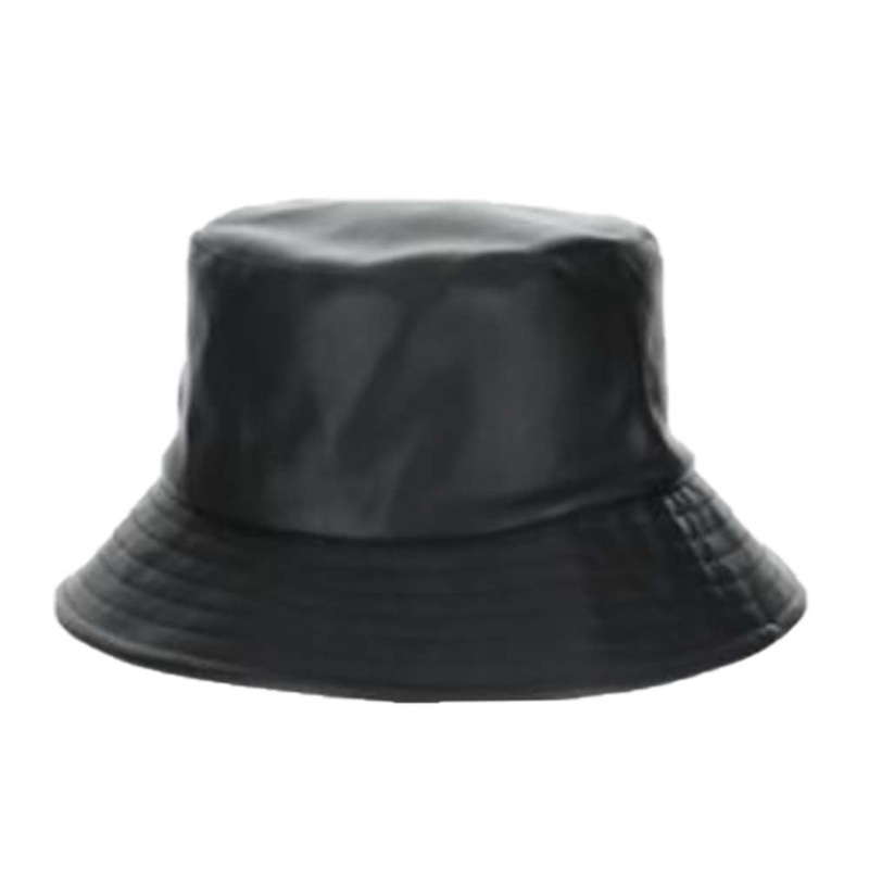 Vegan Leather Bucket Hat – Scala Hats Black OS