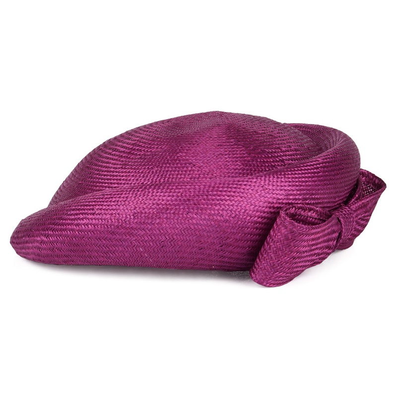Whiteley Hats Alexia Straw Pillbox Hat – Magenta 1-Size