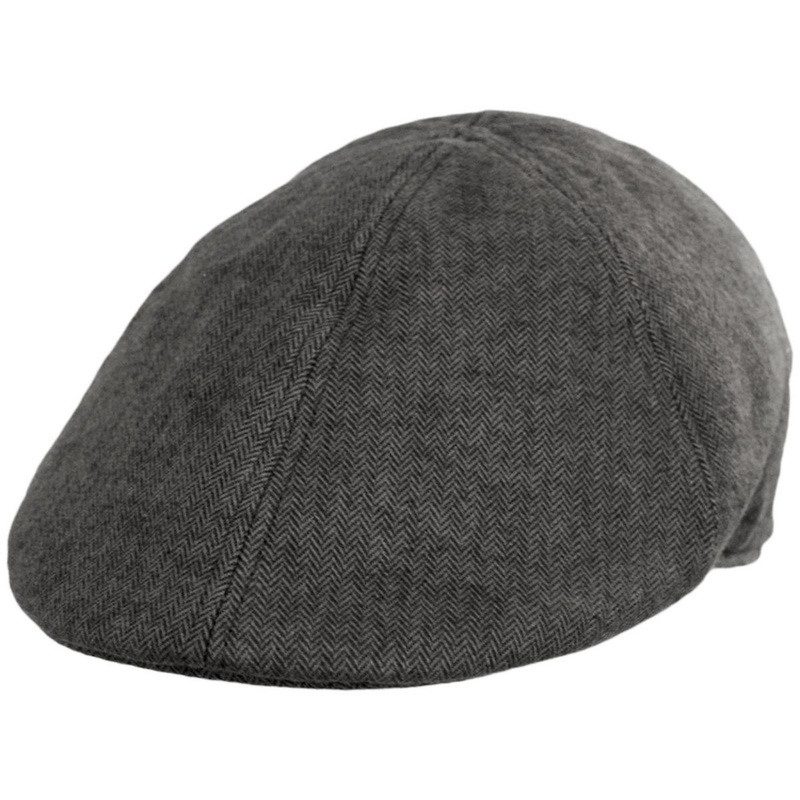 Wholesale Newport Cotton Herringbone Duckbill Ivy Cap B2B Pre-Pack BLACK/GREY 1S-3M-4L-3XL-1XXL