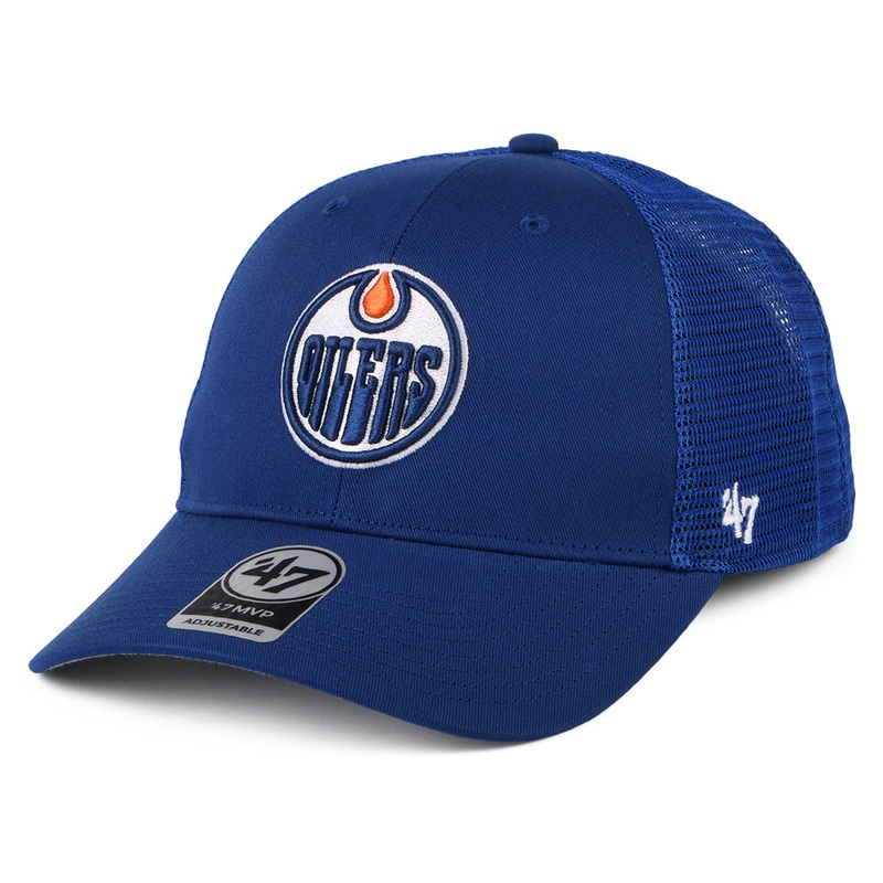 47 Brand Edmonton Oilers Trucker Cap – NHL Branson MVP – Royal Blue Adjustable