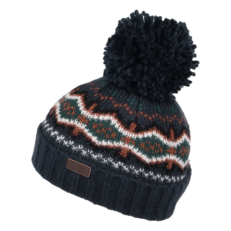 Barbour Hats Kids Case Fair Isle Bobble Hat – Navy Blue Kids Small/Medium