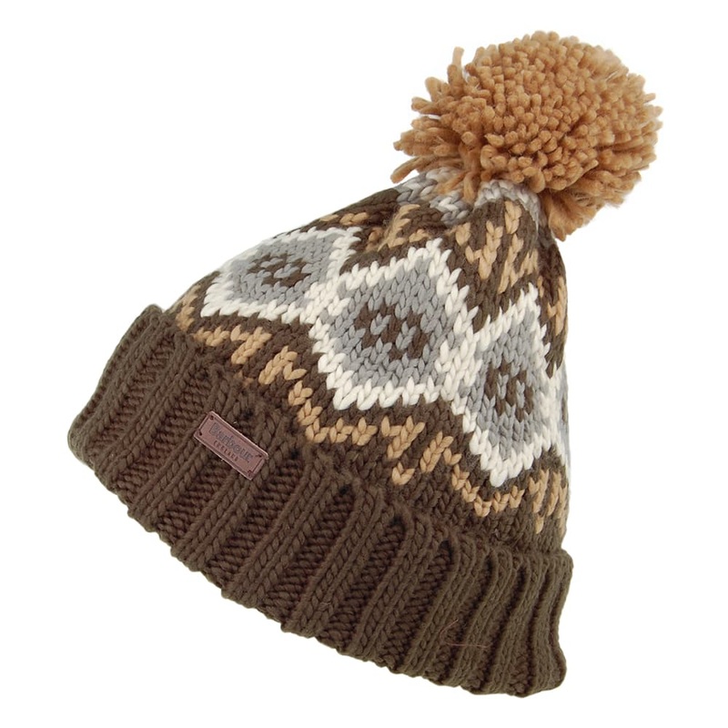 Barbour Hats Malton Fair Isle Bobble Hat – Forest 1-Size