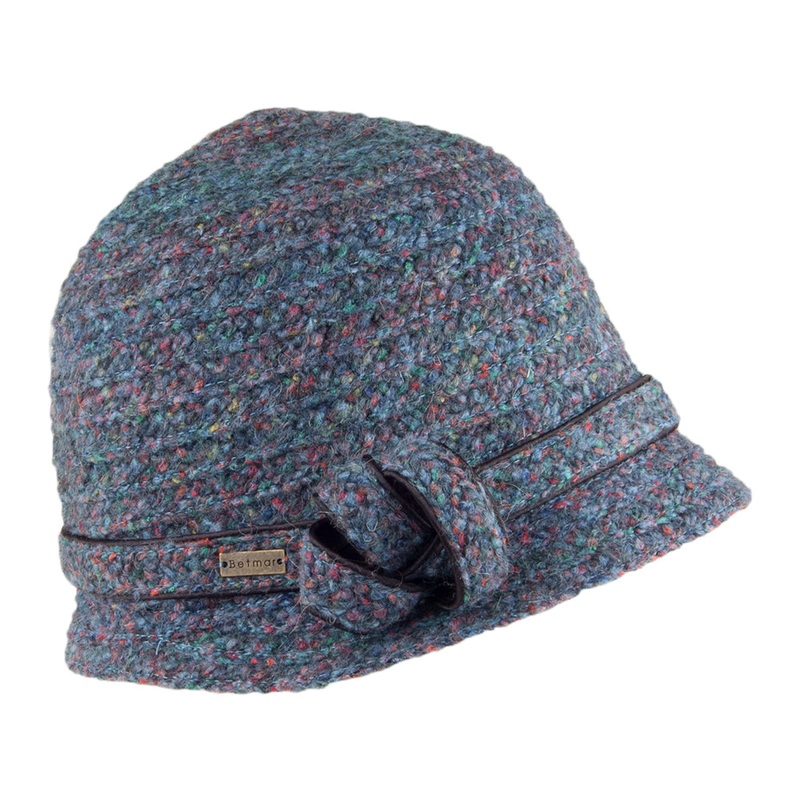 Betmar Hats Ella Cloche Hat – Navy Multi 1-Size