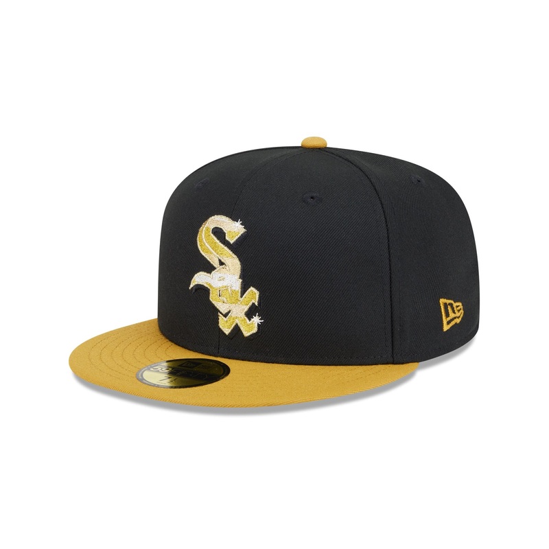 Chicago White Sox Metallic Gold Logo 59FIFTY Fitted Hat 7