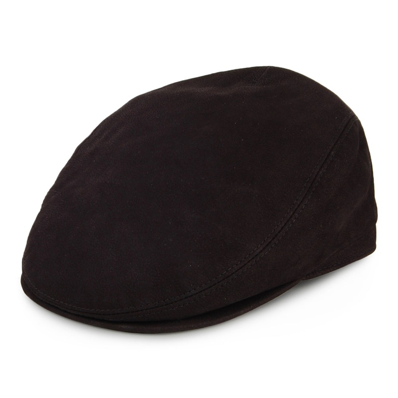 City Sport Suede Leather Flat Cap – Black 55