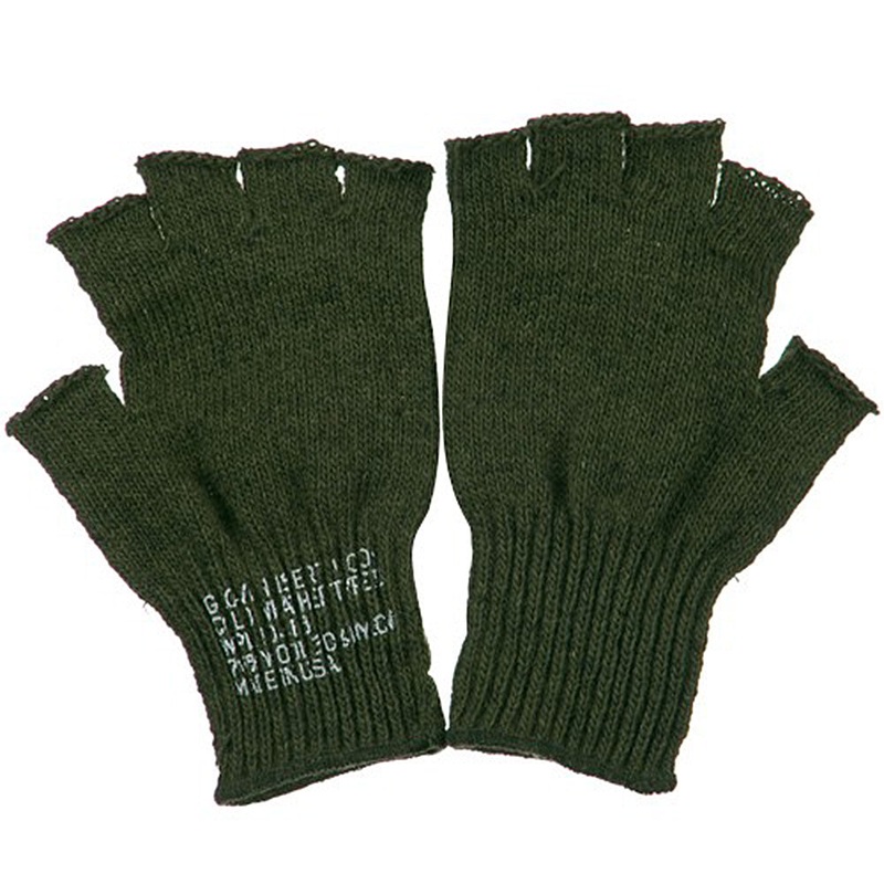 Coin Changer Fingerless Wool Glove Olive One Size