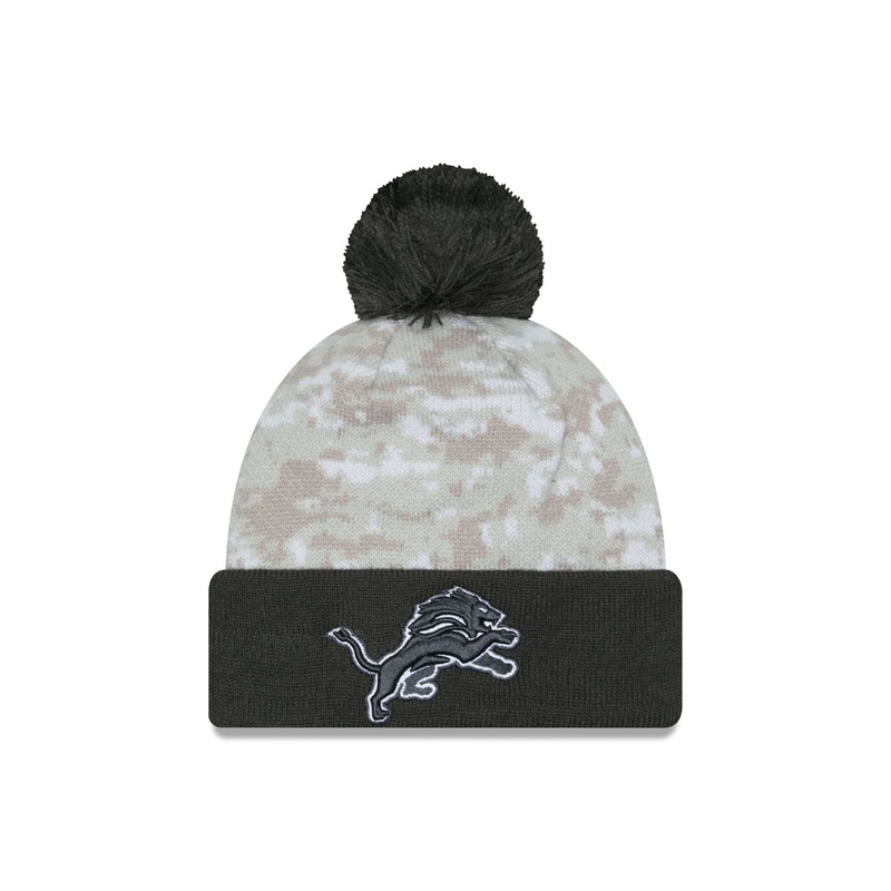 Detroit Lions 2024 Salute to Service Pom Knit Hat One Size