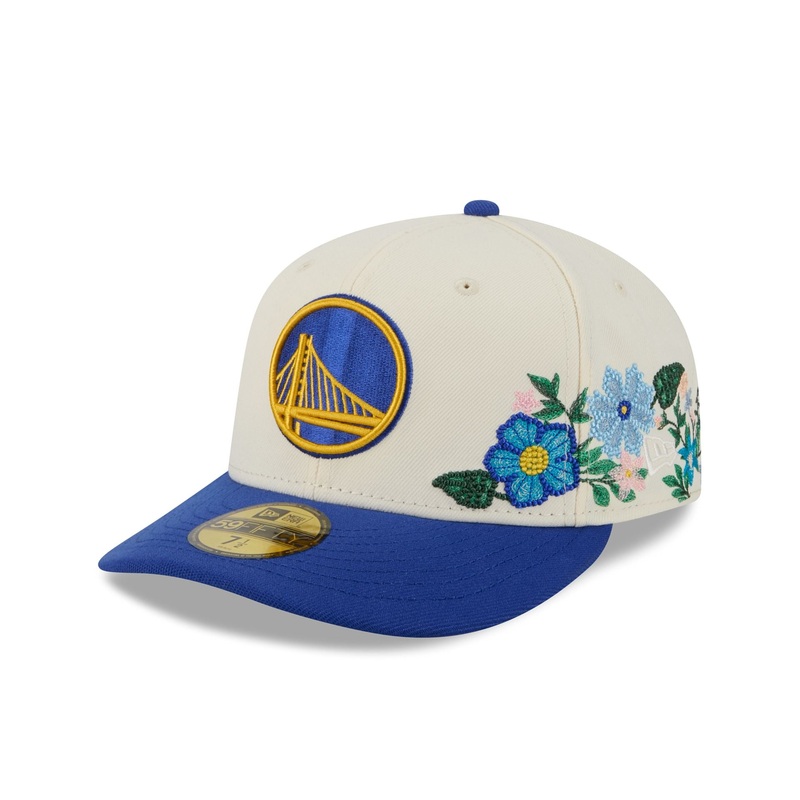 Golden State Warriors Tonal Florals White 59FIFTY Fitted Hat 7