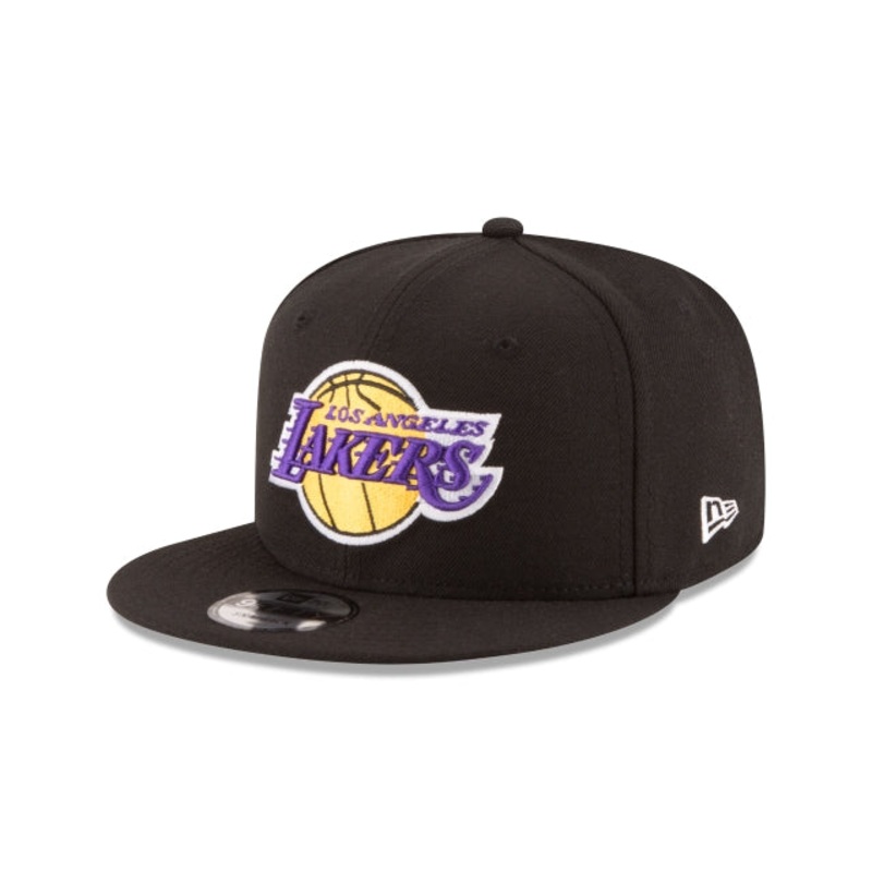 Los Angeles Lakers Black 9FIFTY Snapback Hat One Size