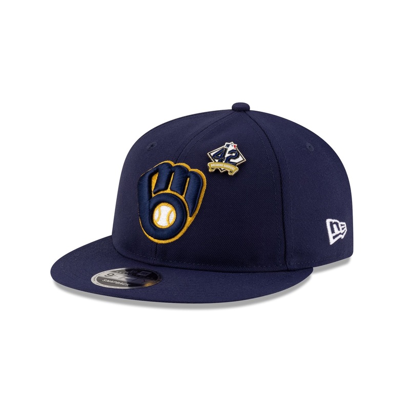Milwaukee Brewers Jackie Robinson Day 2025 Retro Crown 9FIFTY Snapback Hat One Size
