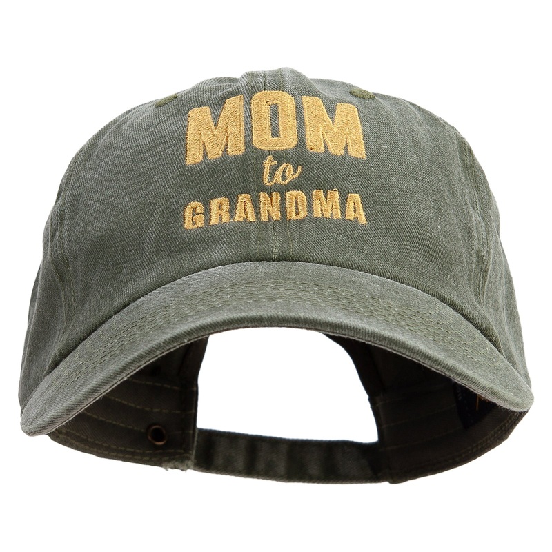 Mom to Grandma Cotton Twill Premium Pigment Dyed Cap Olive One Size