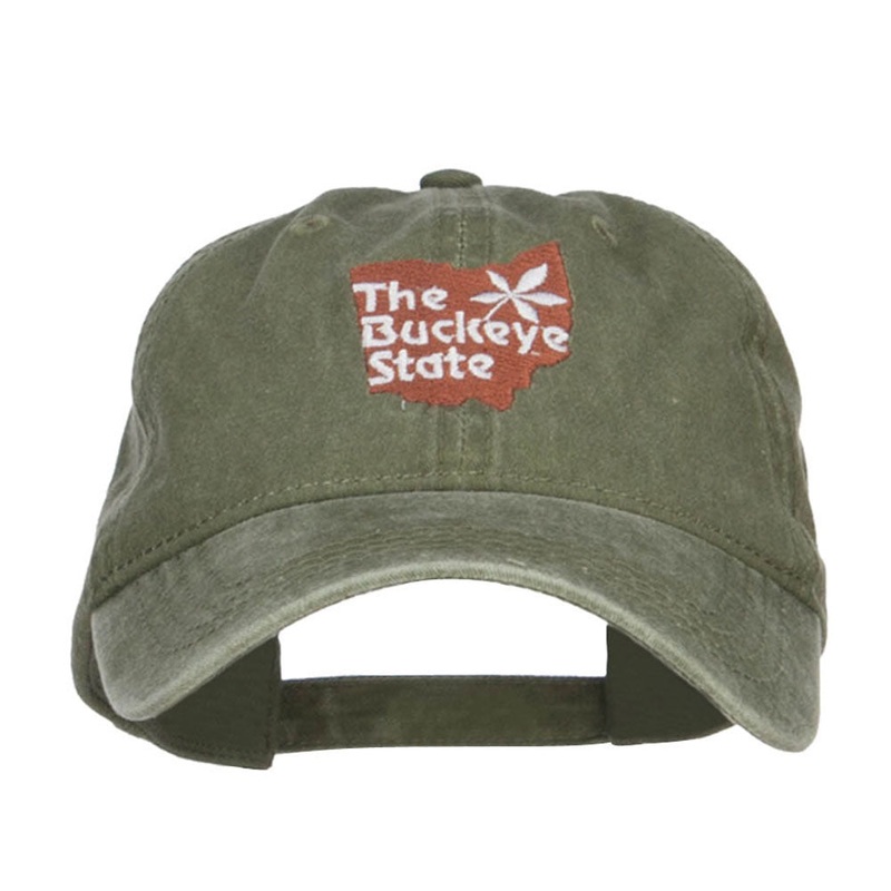 Ohio Buckeye State Embroidered Cap Olive One Size