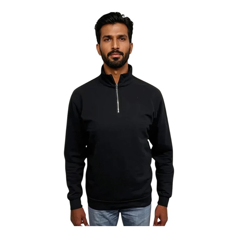 Royal Apparel Unisex Fleece Quarter-Zip Pullover  Style 13558 Made in USA Black XS