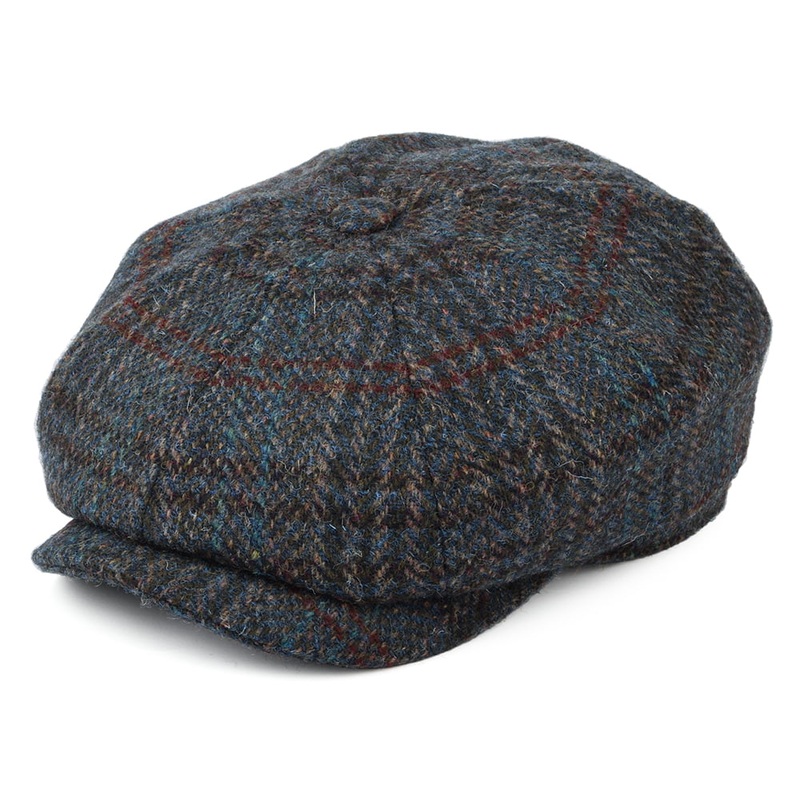 Stetson Hats Hatteras HARRIS TWEED Newsboy Cap – Blue-Grey 55