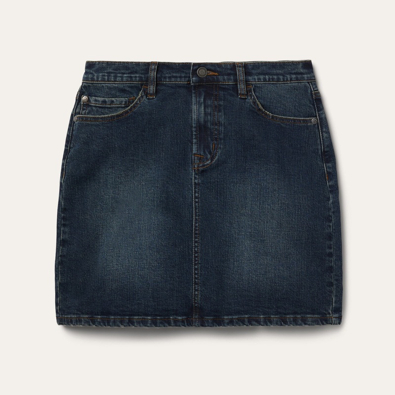 Stretch Denim 5-Pocket Skirt Blue 0