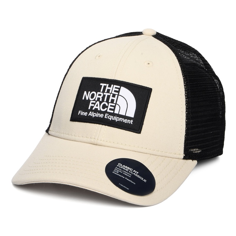 The North Face Hats Mudder Recycled Trucker Cap – Beige-Black Adjustable