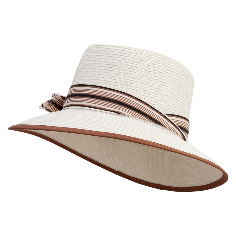 UPF 50+ Women’s Paper Braid Gambler Hat Ivory One Size