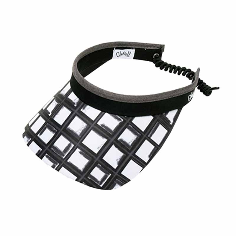 Abstract Pane Golf Sun Visor with Coil Lace by GloveIt Black / White