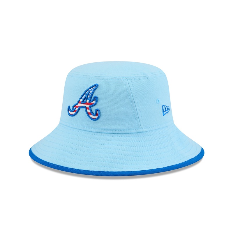 Atlanta Braves Independence Day 2025 Stretch Bucket Hat One Size