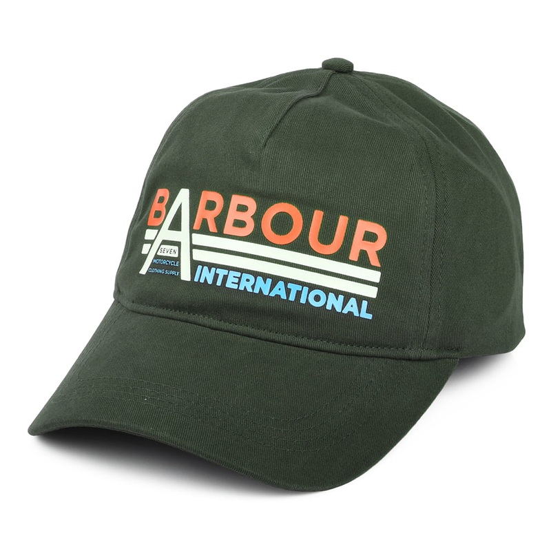 Barbour International Hoxton Graphic Baseball Cap – Forest Adjustable