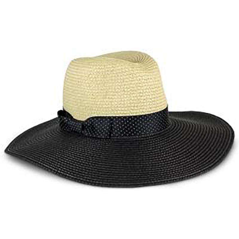 Black Polka Dot Ribbon Bow Safari Hat – Jones New York Black