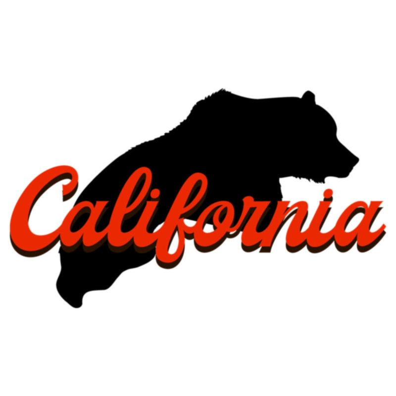 Black Red California Bear Default Title One Size