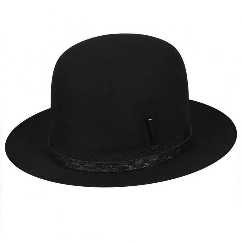 Brodnax Shapeable Open Crown Wool Felt Fedora Hat BLACK S