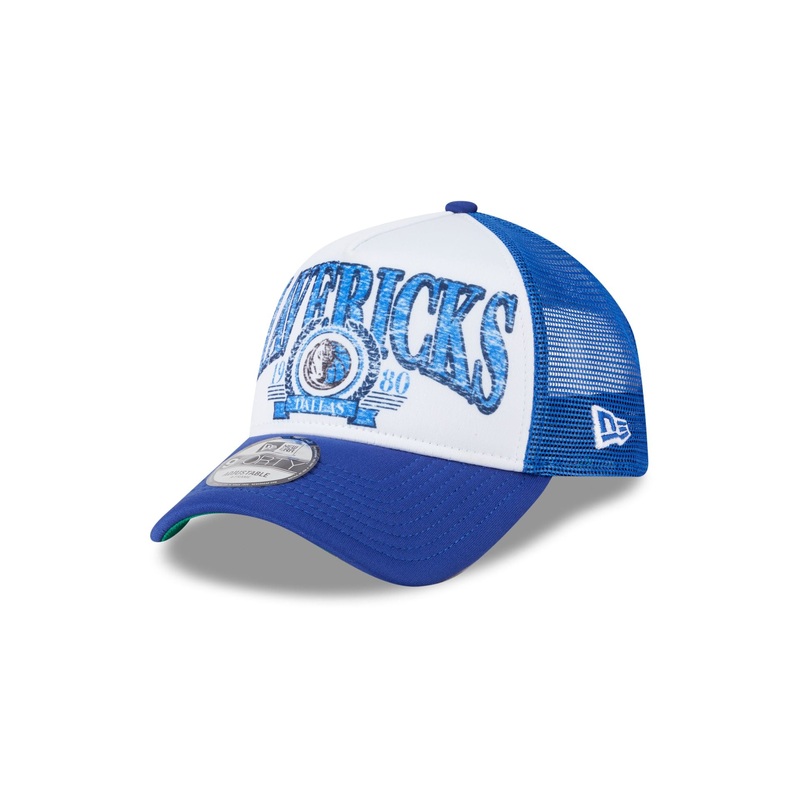 Dallas Mavericks Distressed 9FORTY A-Frame Trucker Hat One Size