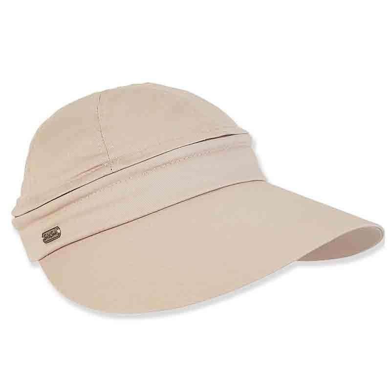 Detachable Crown Cotton Sun Visor Cap – Sun ‘N’ Sand Hats Khaki Medium (57 cm)