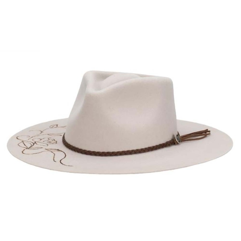 Evita Wool Felt Flat Brim Fedora – Vintage Biltmore Hats USA Natural OSFM