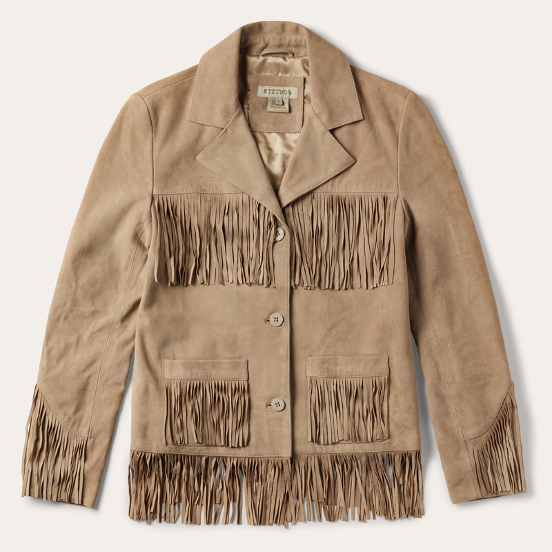 Fringe Suede Jacket Light Tan XS