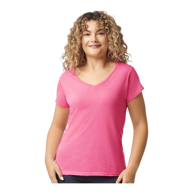 Gildan 64V00L Women’s Softstyle V-Neck T-Shirt White S