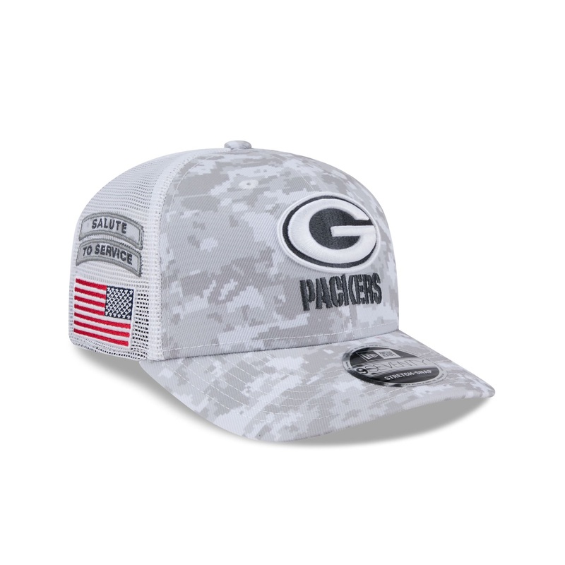 Green Bay Packers 2024 Salute to Service 9SEVENTY Trucker Hat One Size