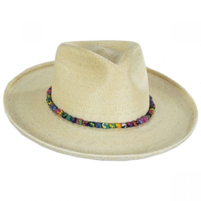 Justicia Palm Leaf Straw Fedora Hat NATURAL ONE SIZE FITS MOST