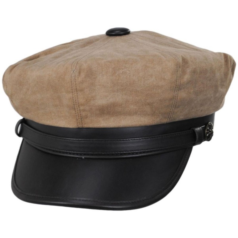 Rebel Wax Cotton Blend Motorcycle Cap KHAKI S