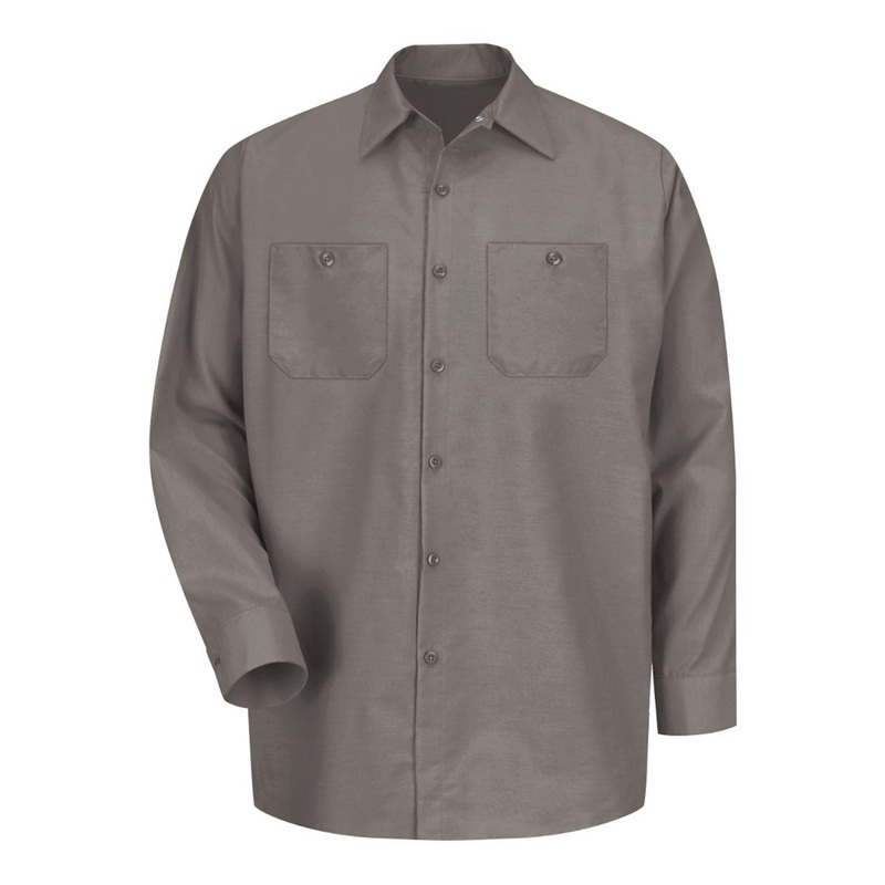Red Kap SP14 Industrial Long Sleeve Work Shirt – Grey Grey S