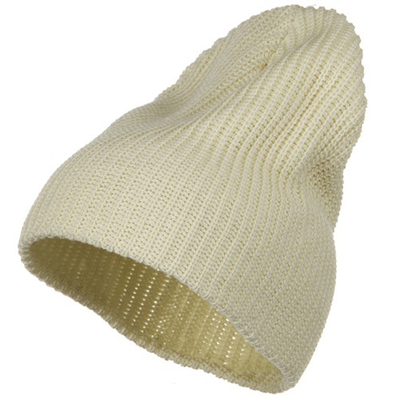 Ribbed Classic XL Size Cotton Beanie Natural XL