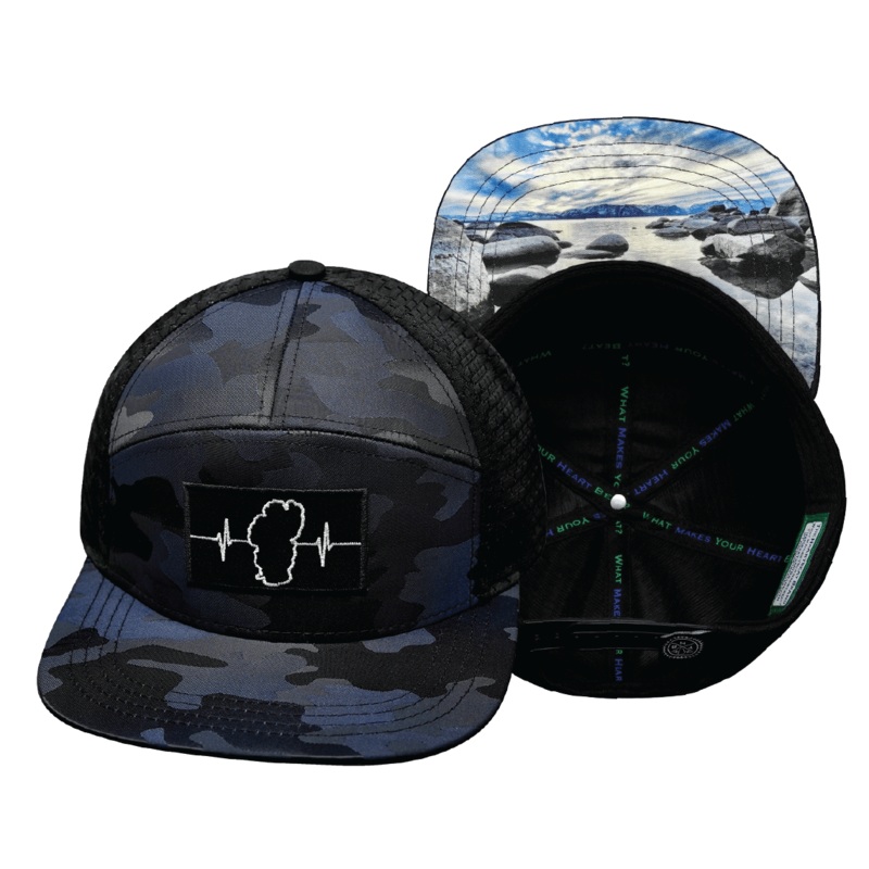 Tahoe Hat – Flat Bill – Navy Camo / Black – Jersey Mesh
