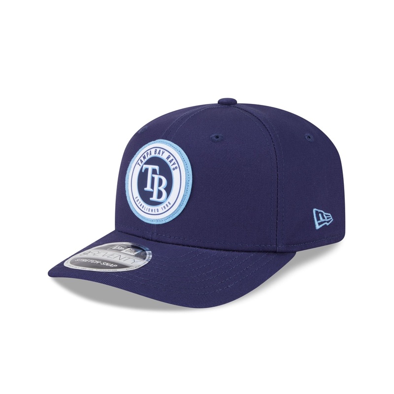 Tampa Bay Rays Circle Patch 9SEVENTY Stretch-Snap Hat One Size