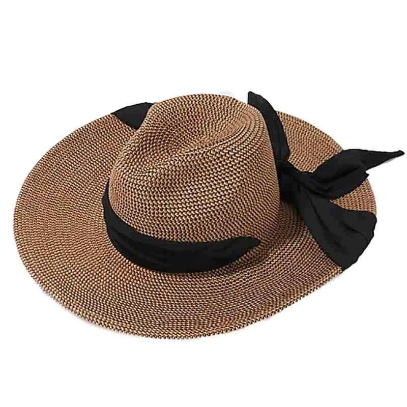 Ultrabraid Straw Safari Hat with Facial Scarf – San Diego Hat Brown Tweed OS (23 3/8″)