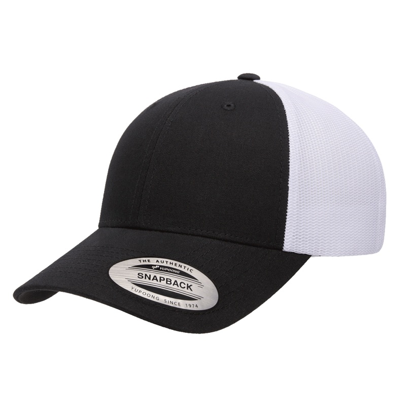 YP Classics 6601T Low Profile Trucker Cap 2-Tone Black/White